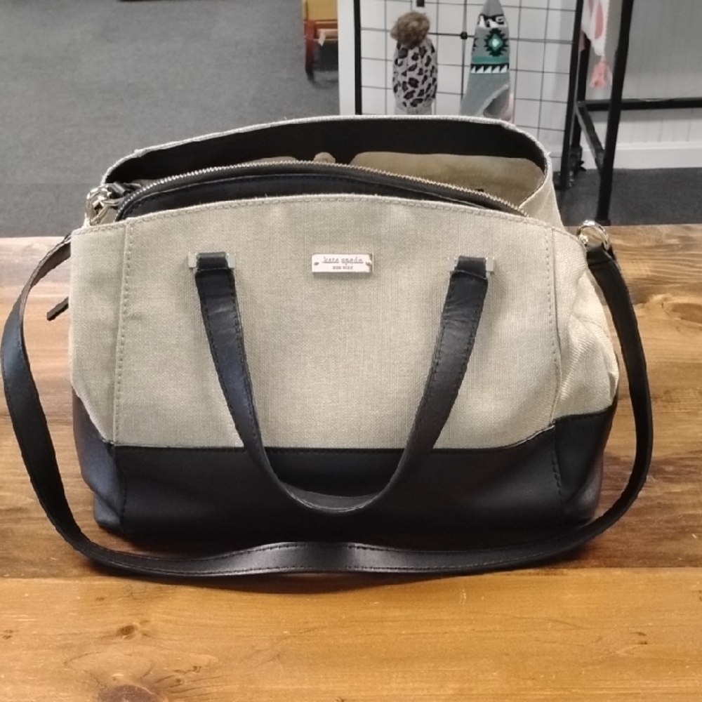 Kate Spade Black and Cream Messenger Bag